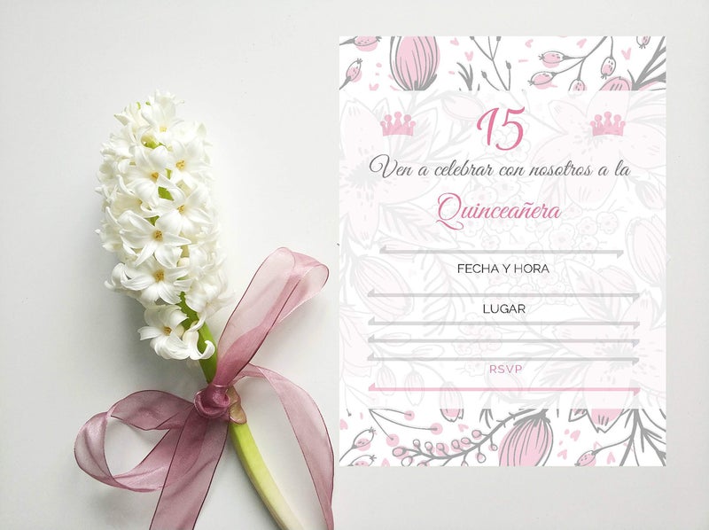 Elcer 25 Quincenera Party Invitations with envelopes | Blank Fill-in Invites | 5 x 7 | 15th Birthday Party Favor | Sweet 15 | En Espanol | In Spanish - Image 5